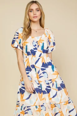 Abstract Botanical Midi Dress*SKIES ARE BLUE Discount