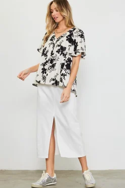 Amaya Jacquard Print Short Sleeve Top*SKIES ARE BLUE Online