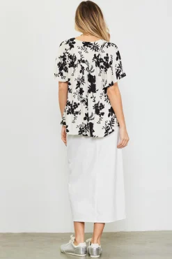 Amaya Jacquard Print Short Sleeve Top*SKIES ARE BLUE Online
