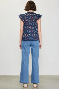 Amelia Floral Print Ruffle Sleeve Top*SKIES ARE BLUE