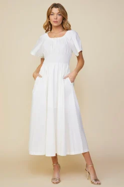 Andrea Poplin Midi Dress*SKIES ARE BLUE Discount