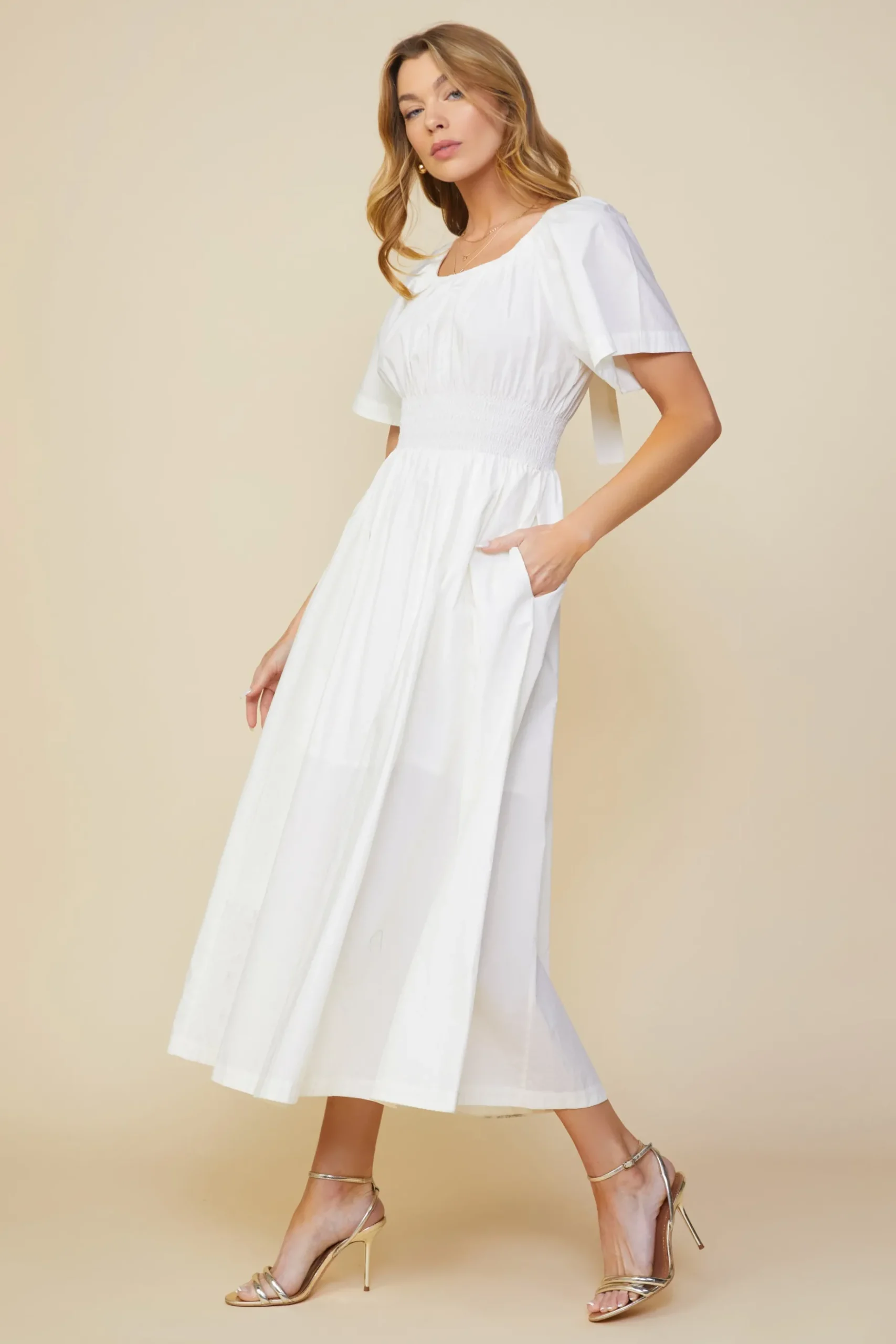 Andrea Poplin Midi Dress*SKIES ARE BLUE Discount