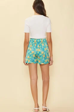 Aquatic Floral Print Shorts*SKIES ARE BLUE Online