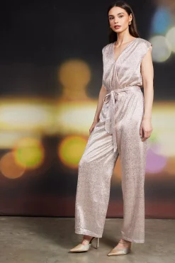 Metallic Foil Print Jumpsuit*SKIES ARE BLUE Sale