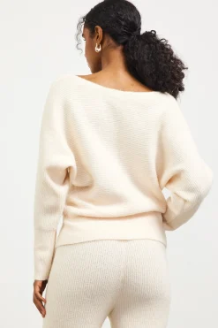 Boatneck Ribbed Knit Sweater*SKIES ARE BLUE Outlet