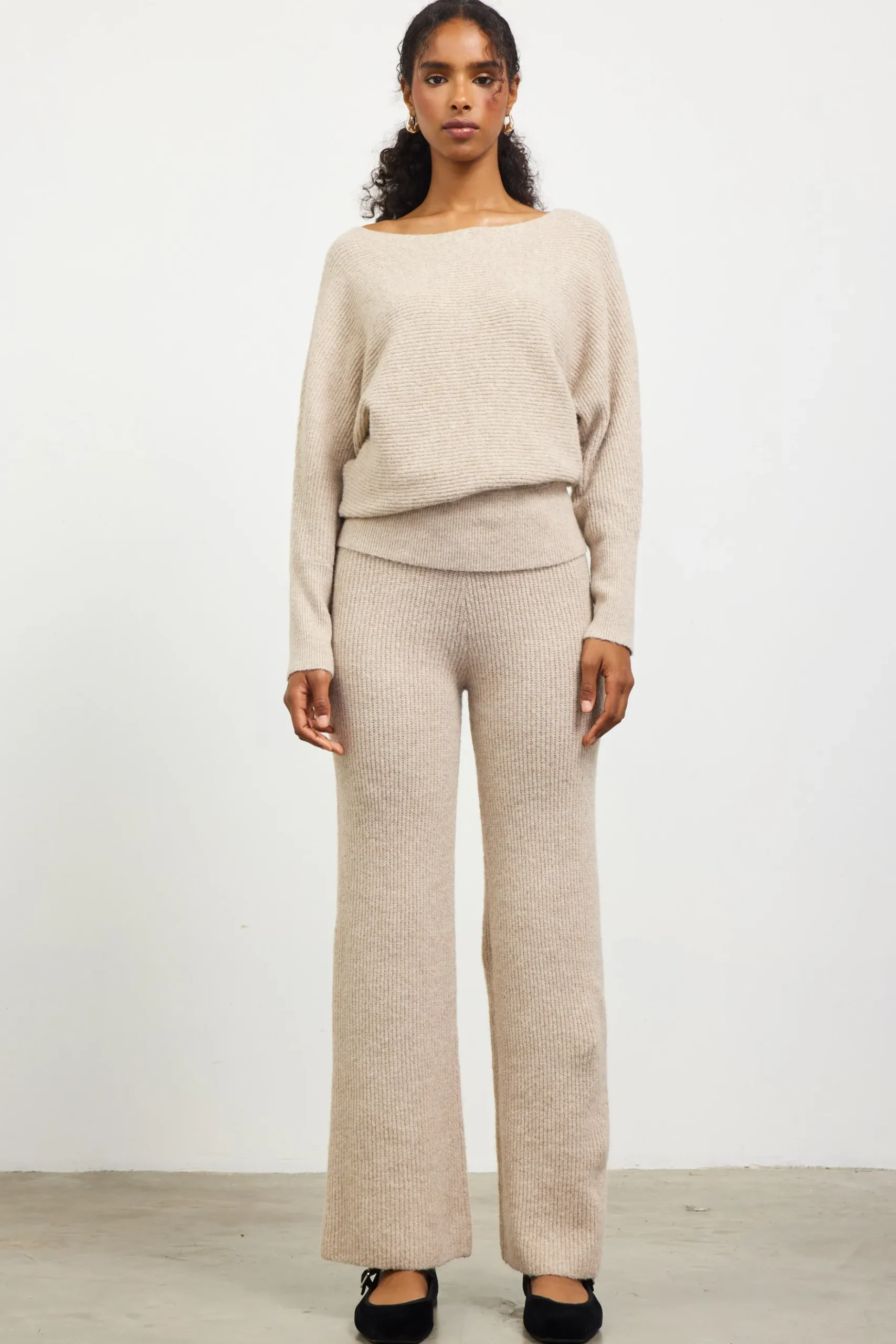 Boatneck Ribbed Knit Sweater*SKIES ARE BLUE Clearance
