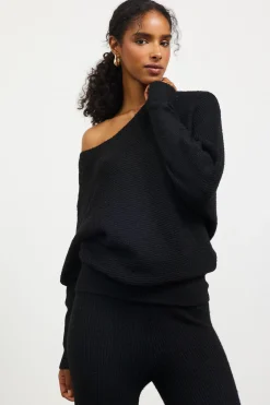 Boatneck Ribbed Knit Sweater*SKIES ARE BLUE Online