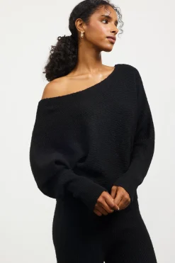 Boatneck Ribbed Knit Sweater*SKIES ARE BLUE Online