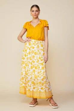 Border Print Maxi Skirt*SKIES ARE BLUE Outlet