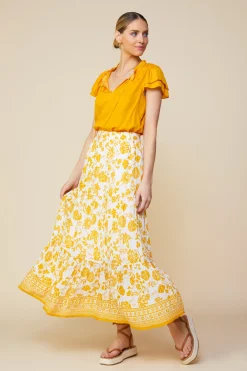 Border Print Maxi Skirt*SKIES ARE BLUE Outlet