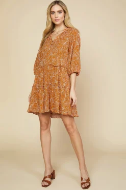 Botanical Ruffled Mini Dress*SKIES ARE BLUE Sale
