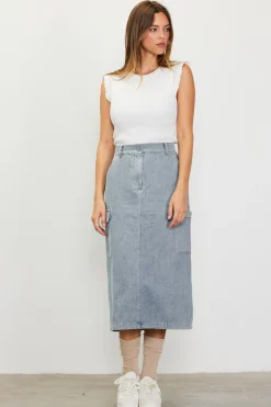 Cargo Detail Midi Skirt*SKIES ARE BLUE Hot