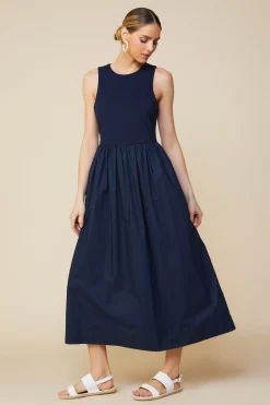 Celia Mixed Media Midi Dress*SKIES ARE BLUE Sale