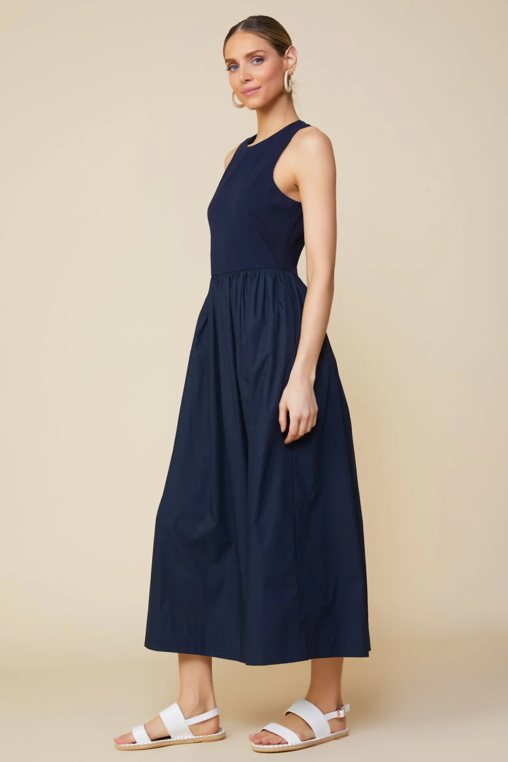 Celia Mixed Media Midi Dress*SKIES ARE BLUE Sale