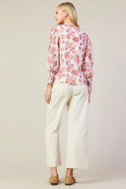 Ceres Floral Print Smocked Detail Top*SKIES ARE BLUE Clearance