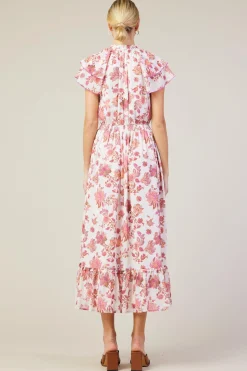 Ceres Floral Print Tie Neck Midi Dress*SKIES ARE BLUE New