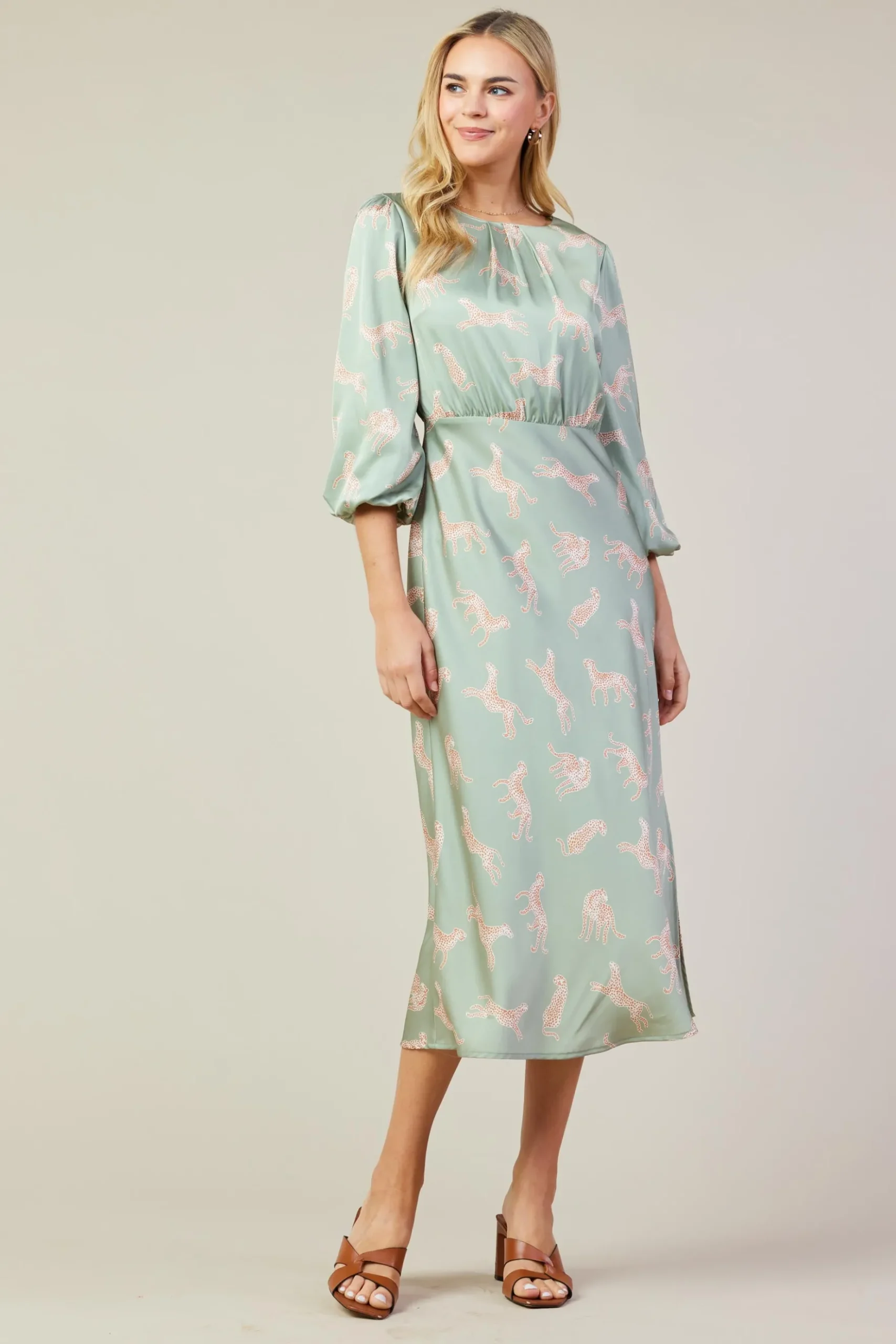 Cheetah Print Midi Dress*SKIES ARE BLUE Outlet
