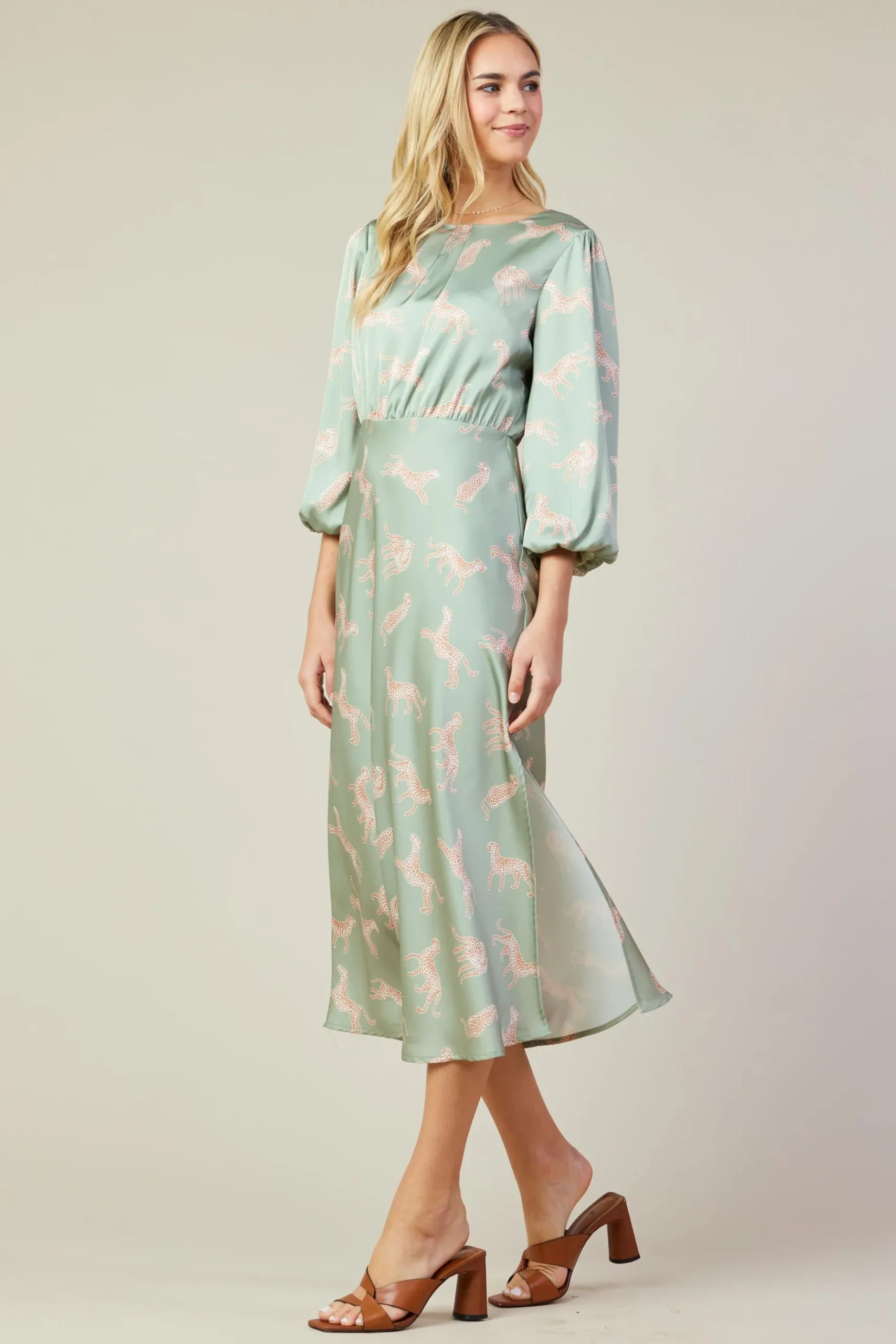 Cheetah Print Midi Dress*SKIES ARE BLUE Outlet