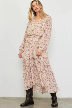 Chiffon Print Split Midi Dress*SKIES ARE BLUE Sale