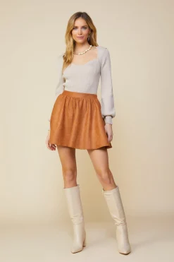 Coated Ponte Flared Mini Skirt*SKIES ARE BLUE Sale