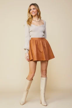 Coated Ponte Flared Mini Skirt*SKIES ARE BLUE Sale