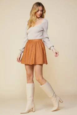Coated Ponte Flared Mini Skirt*SKIES ARE BLUE Sale