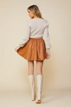 Coated Ponte Flared Mini Skirt*SKIES ARE BLUE Sale