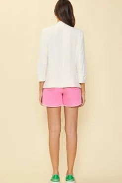 Collarless Pleated Sleeve Blazer*SKIES ARE BLUE Best