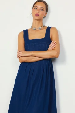 Corset Denim Pleated Dress*SKIES ARE BLUE Hot