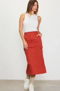Cotton Twill Cargo Skirt*SKIES ARE BLUE Best