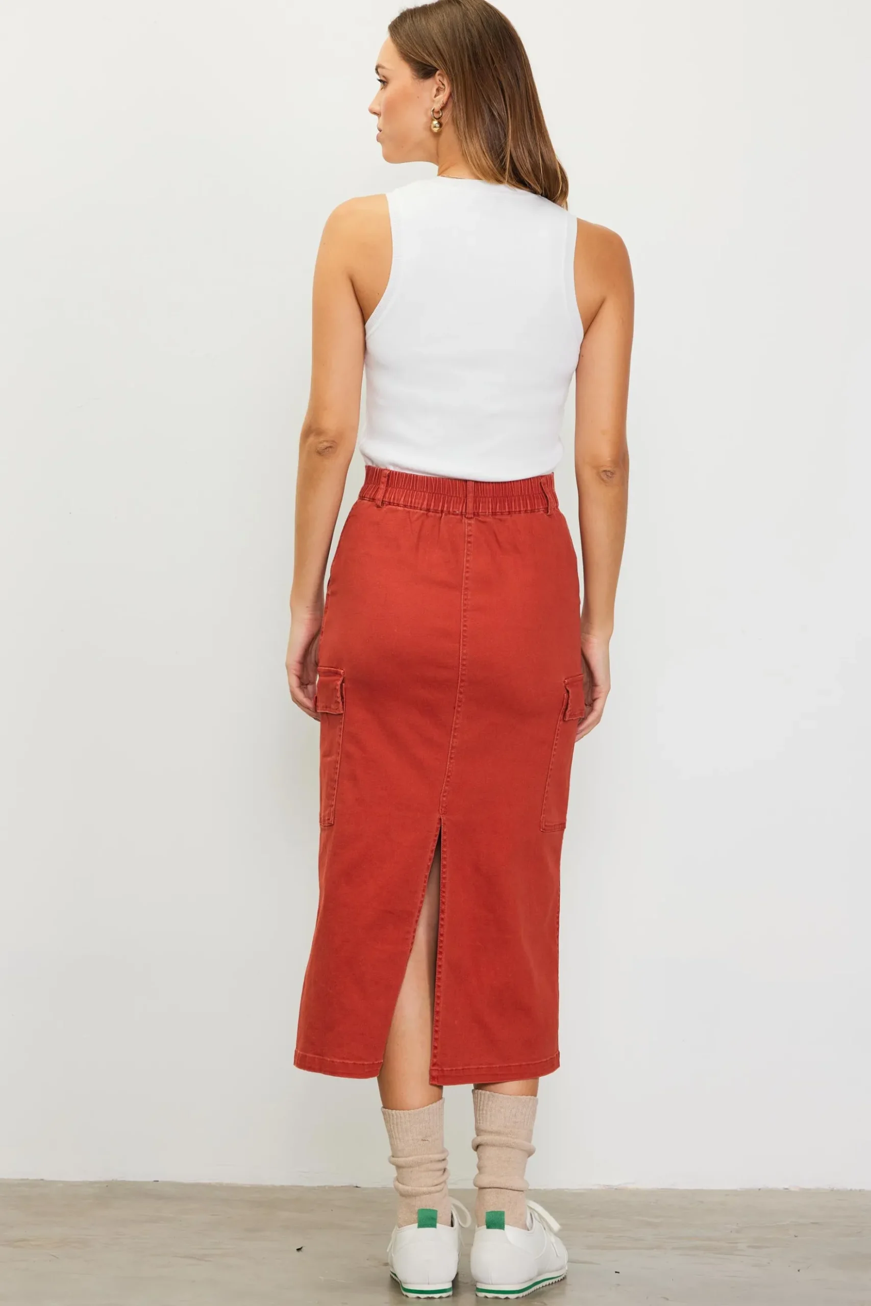 Cotton Twill Cargo Skirt*SKIES ARE BLUE Best