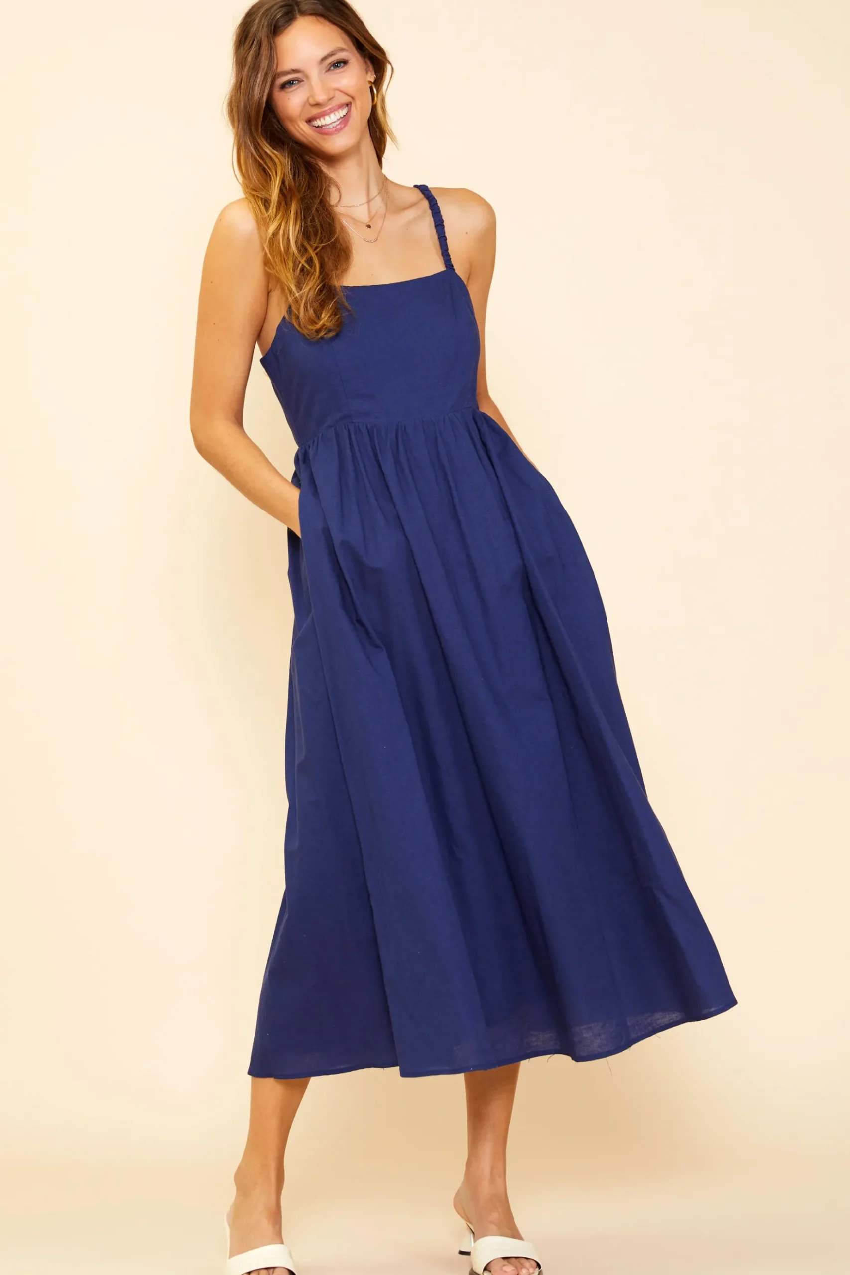 Criss Cross Back Tie Midi Dress*SKIES ARE BLUE Sale
