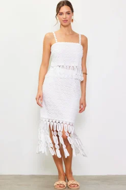 Crochet Cami With Fringe Detail*SKIES ARE BLUE Outlet