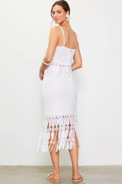 Crochet Cami With Fringe Detail*SKIES ARE BLUE Outlet