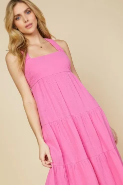 Cross Back Tiered Maxi Dress*SKIES ARE BLUE New
