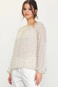 Cutout Detail Longsleeve Top*SKIES ARE BLUE Outlet
