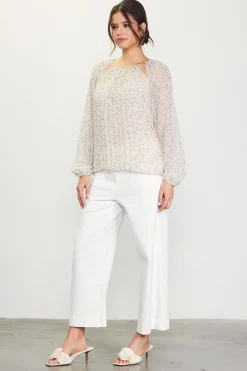 Cutout Detail Longsleeve Top*SKIES ARE BLUE Outlet