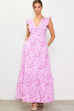 Daphne Floral Print Ruffled Maxi Dress*SKIES ARE BLUE Online