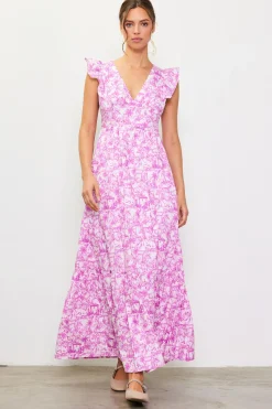 Daphne Floral Print Ruffled Maxi Dress*SKIES ARE BLUE Online