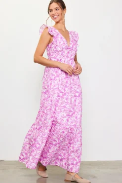 Daphne Floral Print Ruffled Maxi Dress*SKIES ARE BLUE Online