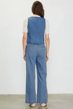 Denim Vest With Detachable Rosette*SKIES ARE BLUE Discount