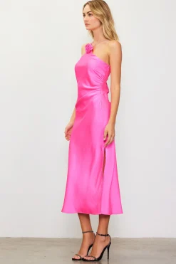 Detachable Rosette Metallic Strap Midi Dress*SKIES ARE BLUE New