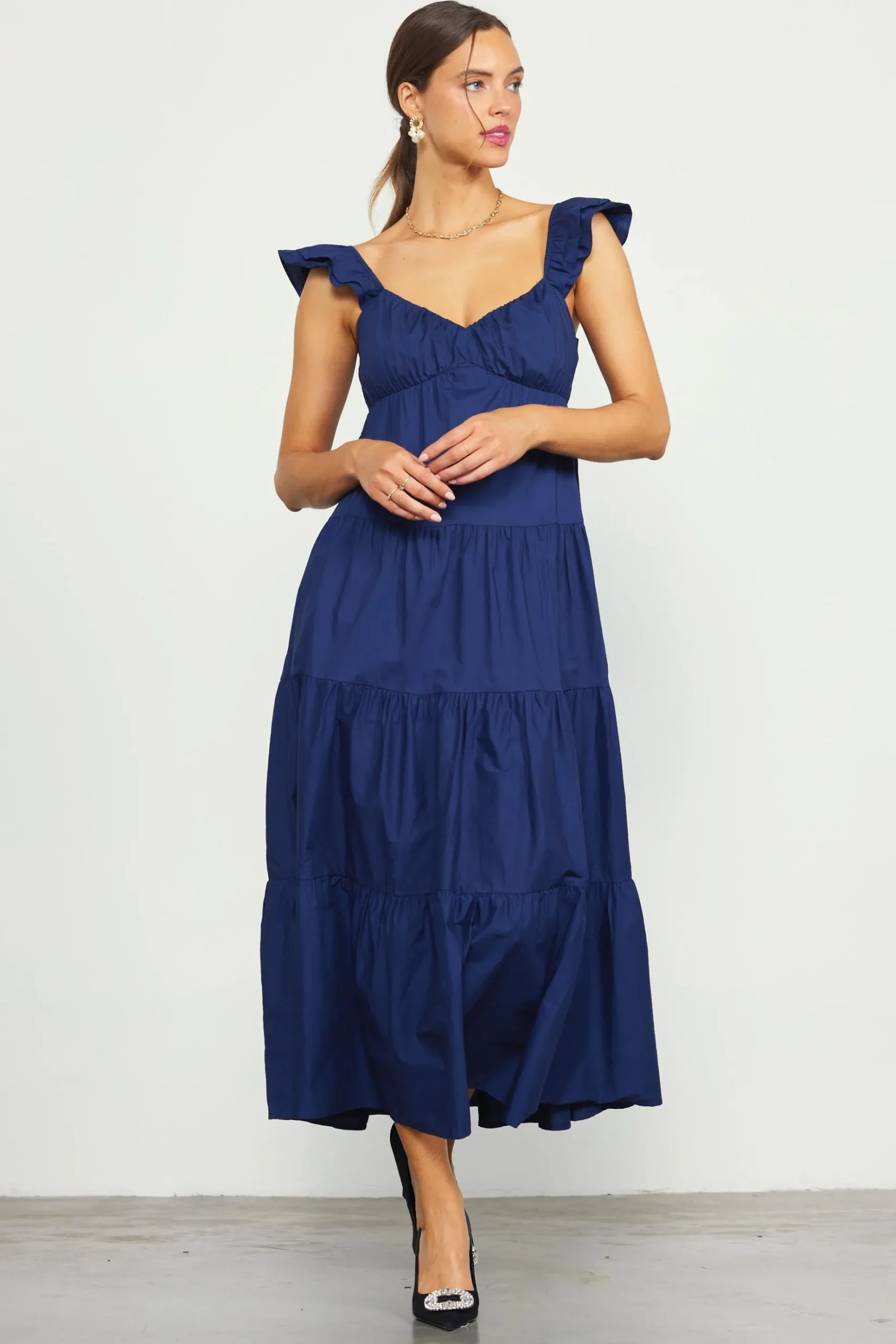 Diana Poplin Maxi Dress*SKIES ARE BLUE