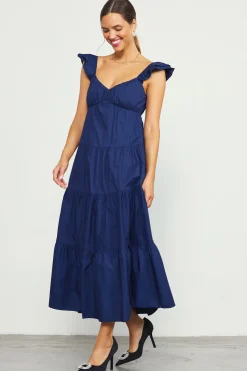 Diana Poplin Maxi Dress*SKIES ARE BLUE