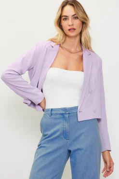 Double Breasted Crop Blazer*SKIES ARE BLUE Online