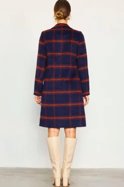 Double Breasted Plaid Coat*SKIES ARE BLUE Clearance