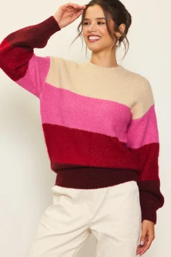 Drop Shoulder Color Block Sweater*SKIES ARE BLUE Discount