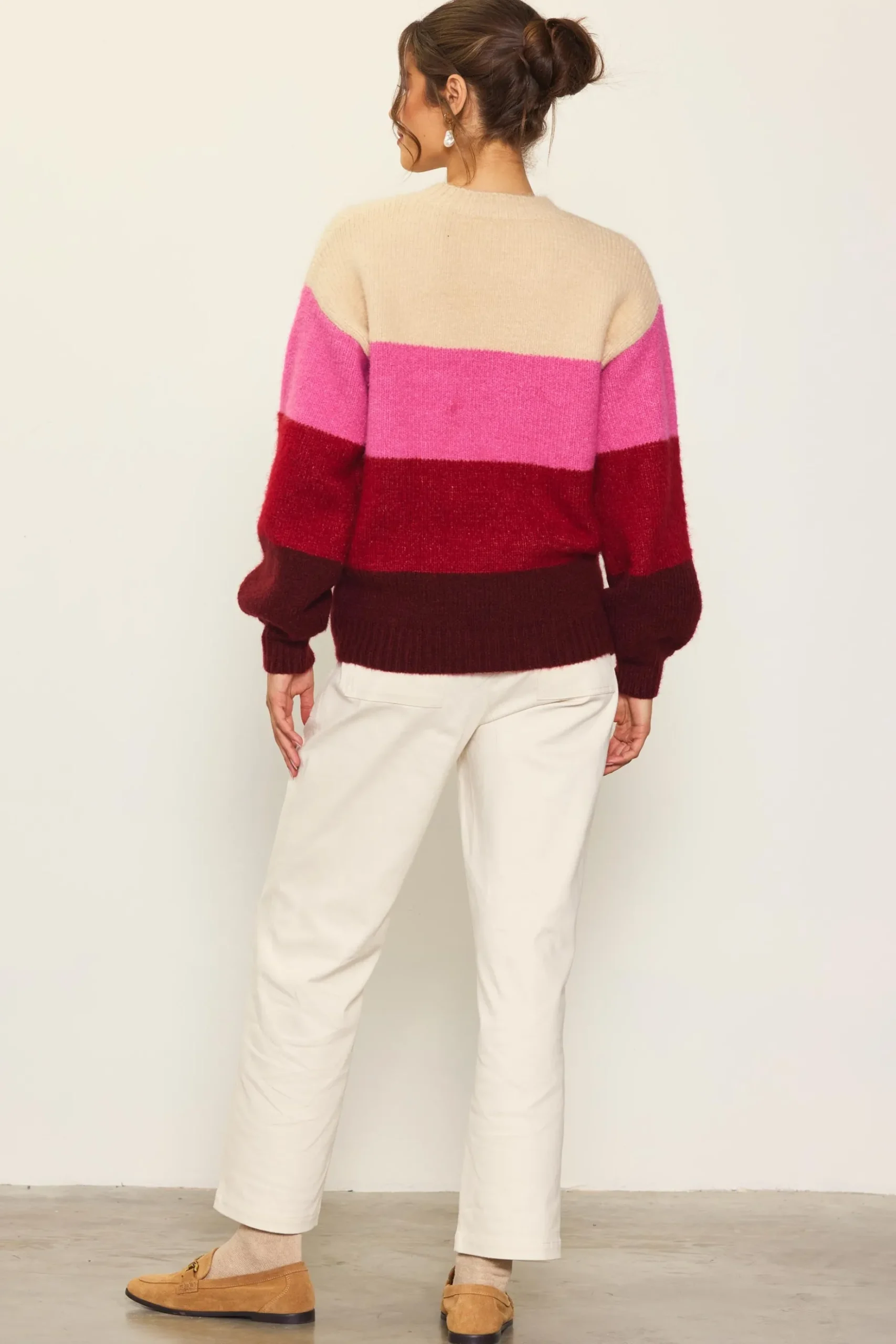 Drop Shoulder Color Block Sweater*SKIES ARE BLUE Discount