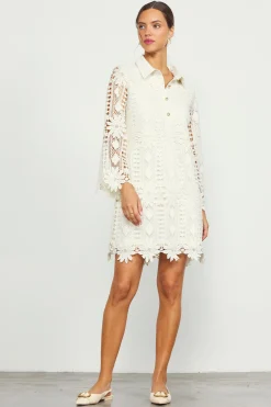 Embroidered Eyelet Lace Mini Dress*SKIES ARE BLUE Clearance