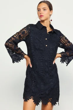 Embroidered Eyelet Lace Mini Dress*SKIES ARE BLUE Best